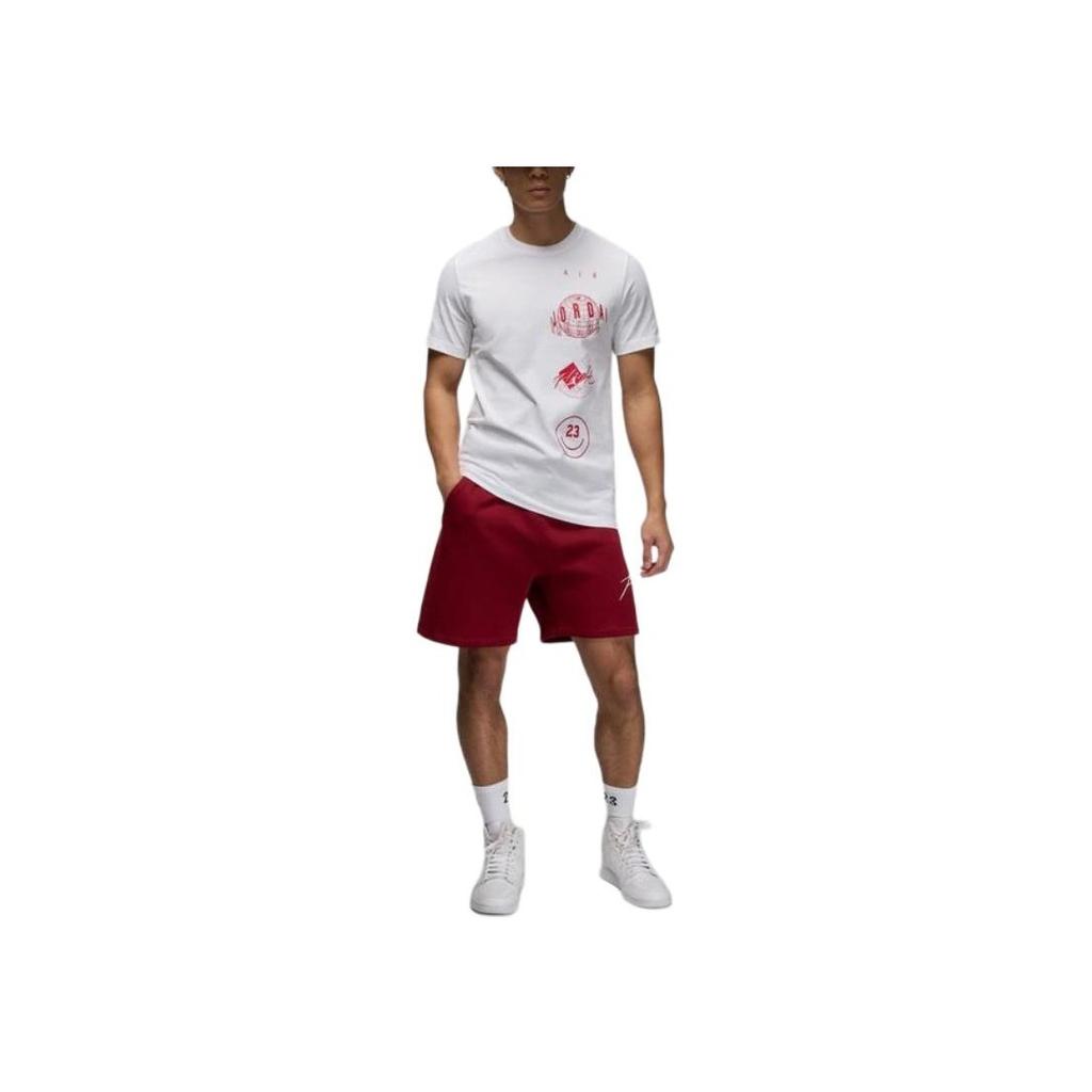 Nike Round Neck Pattern Printed Logo Breathable T-Shirt Men Tops White FN6028-100