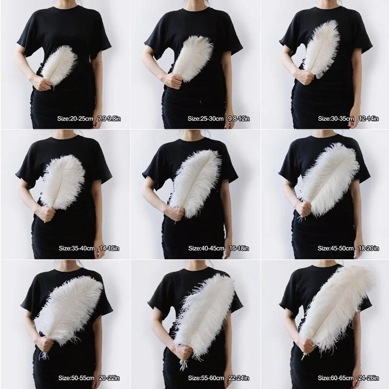 20-45Cm/8-18Palců Barevná Pštrosí Pera 10Ks/Lot Bílé Pštrosí Peří Velkoobchod Pro Svatbu Domů Váza Osvětlení Plumas Dekorace