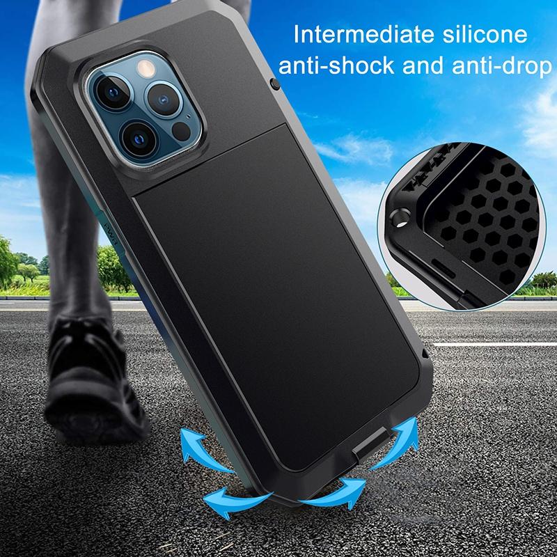Metal Armor Heavy Duty Protect Outdoor Phone Case for Samsung Galaxy S23 S22 S21 Ultra Plus FE S20 Ultra IPhone 13 12 11 Mini Pro Max XS XR SE 2020
