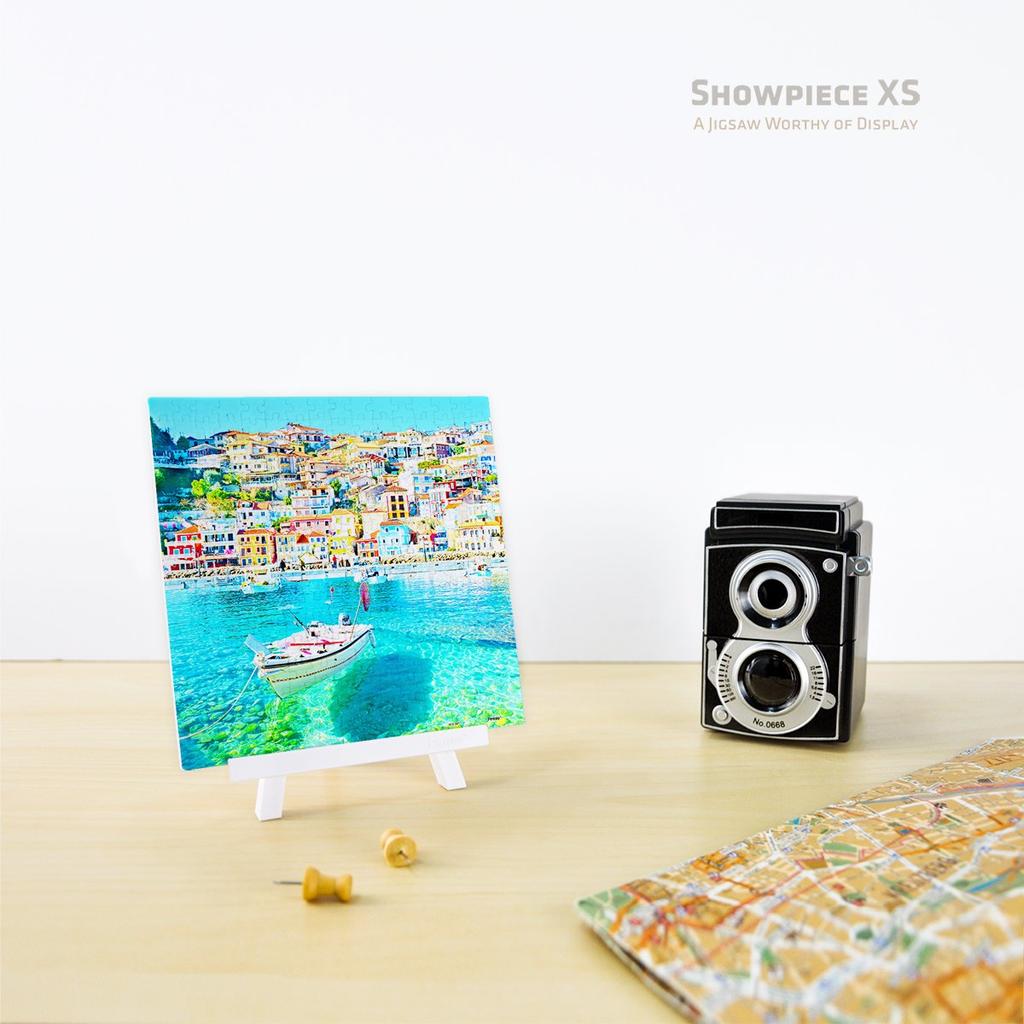 Pintoo Mini Plastic Jigsaw Puzzle Seaside for Kids and No Broken Clicks Into Place 256-Piece "Parga, Greece, Village" (16x16cm) Adults, Pieces,