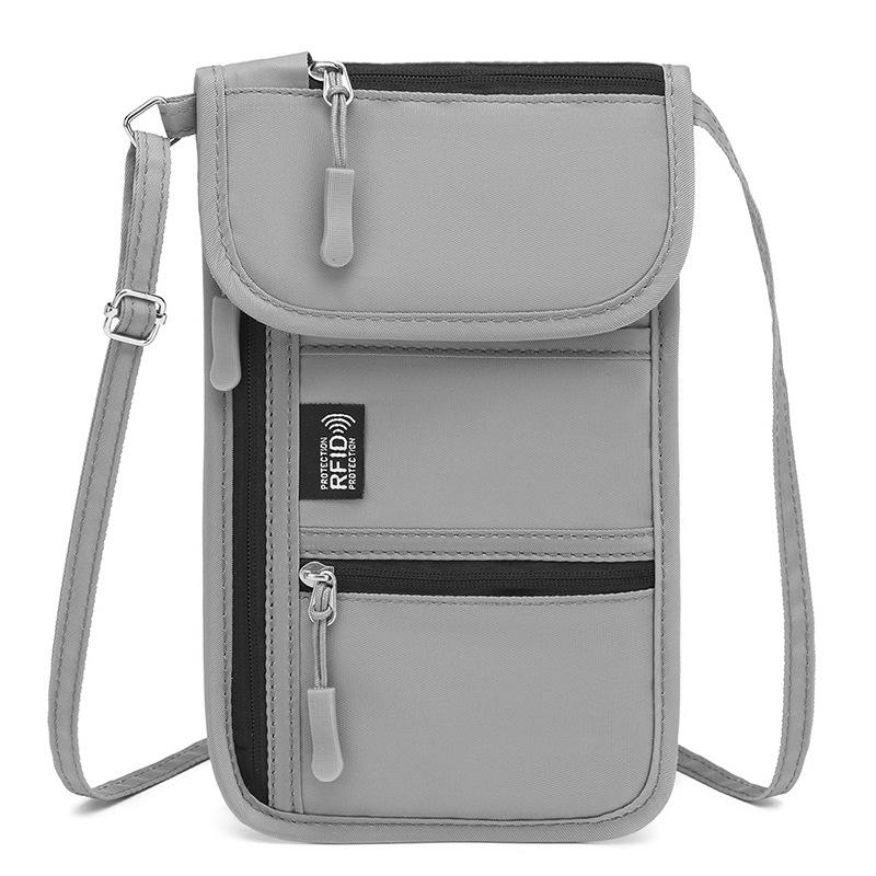 

Cross-border RFID Multifunctional Passport and Document Organizer Crossbody Bag 21x1x13 cm серый
