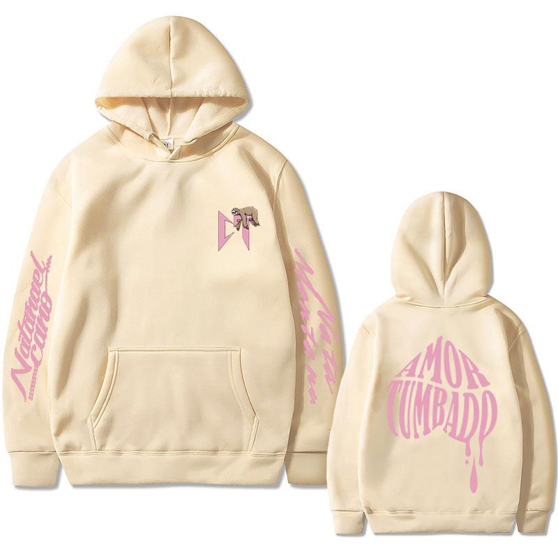 Singer Natanael Cano Amor Tumbado Pink CT Sloth Print Hoodie Men's Fashion Casual Sweatshirt Male Hip Hop Popular Streetwear