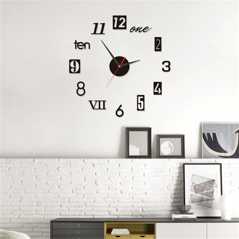 Luminous Large Wall Clock 3D DIY Quartz Clocks Fashion Watches Acrylic Mirror Stickers Living Room Home Decor Horloge