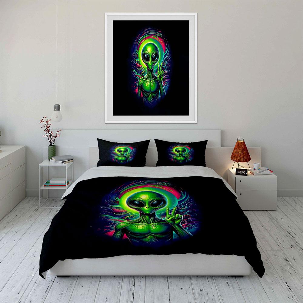 Celestial Alien Radiance. Bedding Sets Duvet Covers Pillowcases(1* Duvet Cover 2* Pillowcases Without Duvet Insert)