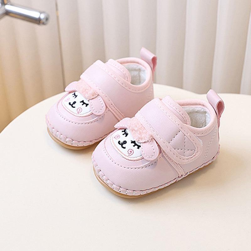 New Arrival Baby Soft-Soled Fleece-Lined Boots Cartoon First Walkers for 0-1 Year Old, Unisex Infant Shoes Kids Shoes