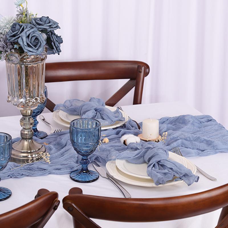 6 PCS Gauze Cheesecloth Napkins 19.7 x 19.7 Inch Dinner Cloth Napkins with Wrinkled Decorative Cloth Napkins for Home Weddin