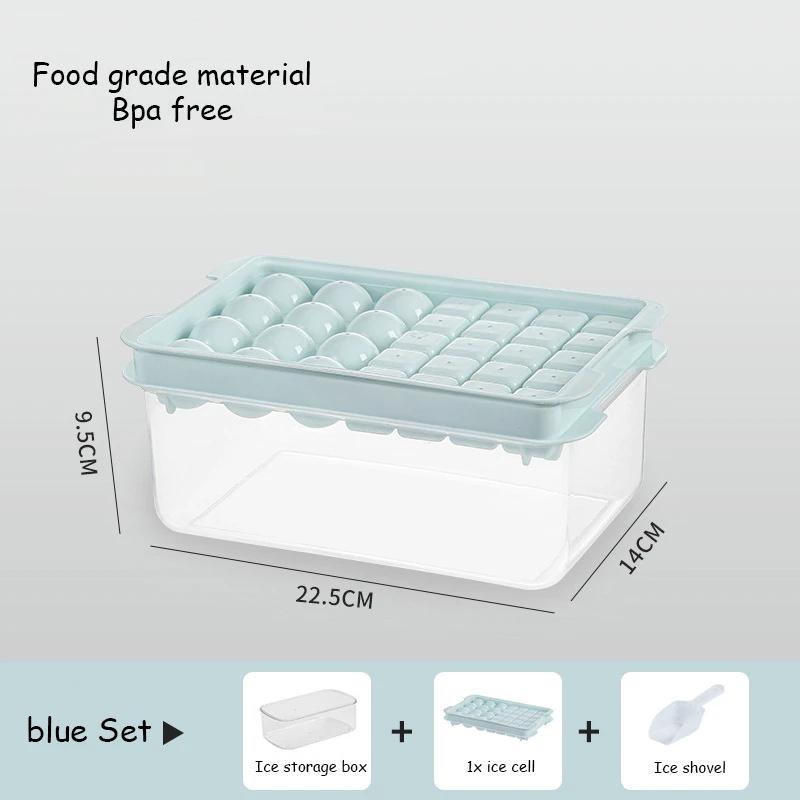Amazon 32 Gitter Eiswürfelform rund quadratisch Silikon 33 Gitter Eiswürfelform mit Deckel Eiswürfelbox Form