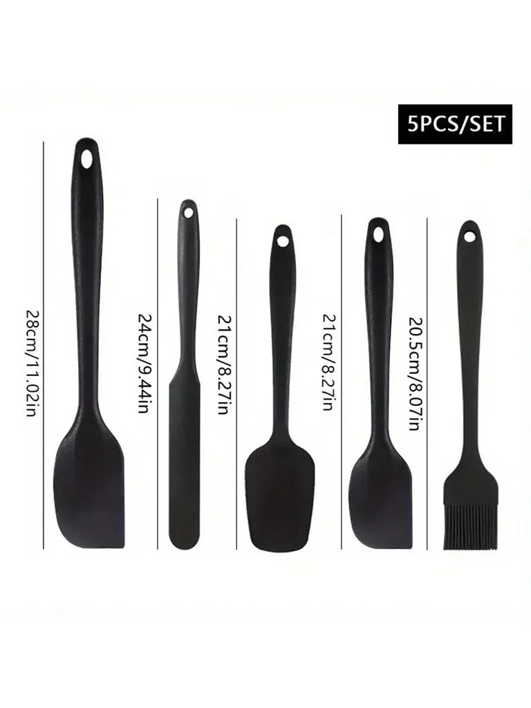 5/6pcs Silicone Spatula for Baking Cake Cream, Heat-resistant Food Grade Cooking Set, Baking and Mixing Kitchen Utensils