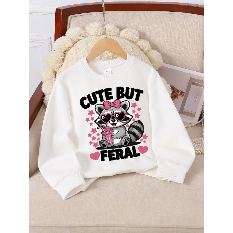 European sizes Kids Casual Sweatshirt Printed Round Neck Pullover, Kids Fashion Sweatshirt Featuring Adorable Animal Prints 110
