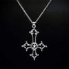 Gothic Cross Pendant Necklace For Women With Alloy Chain And Electroplated Finish
