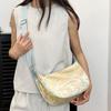 Elegant Chinese New Style Large Capacity Satin Embroidered Shoulder Bag For Women In Pink Yellow And