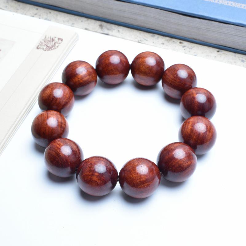 Venus Old Material Small-Leaf Red Sandalwood Prayer Beads Chain - High Oil Density, Unisex, New Chinese Style Decoration Gift