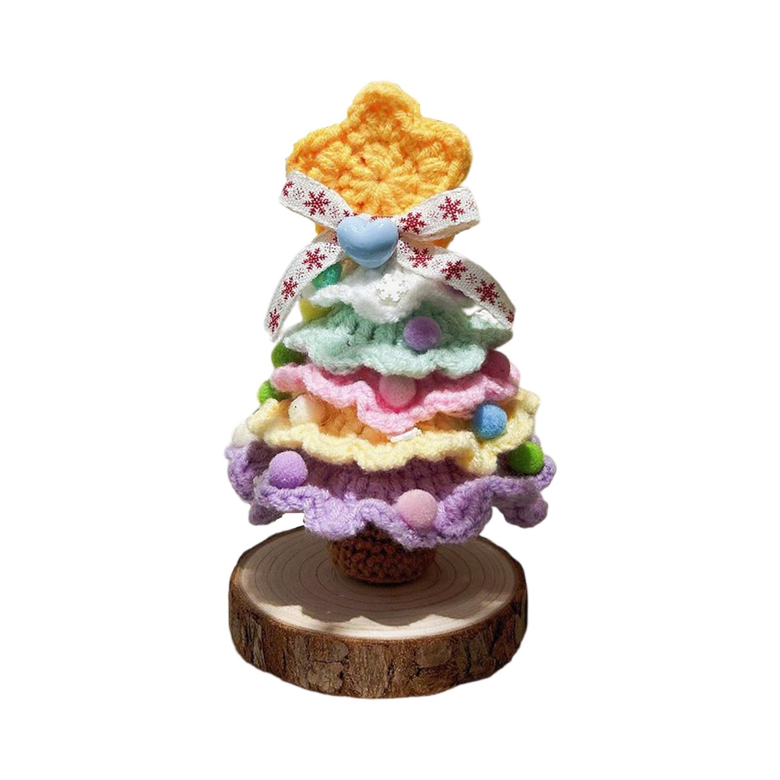 

New Christmas Decorations With Hand-woven Yarn And Crochet Small Christmas Tree Desktop Ornaments Scene Arrangement One Size