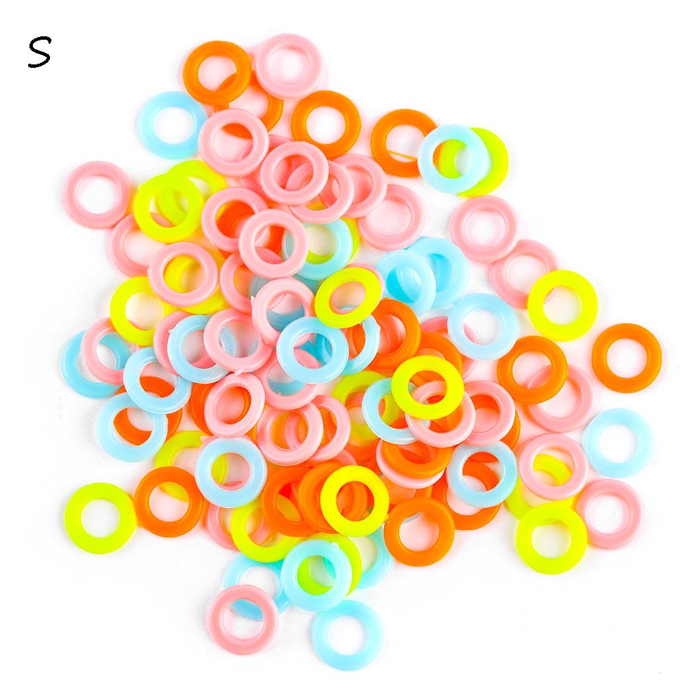 

100pcs S/L DIY Crochet Ring Weave Tools Latching Knitting Locking Stitch Marker Crochet Plastic Circle Hook Sewing Accessory