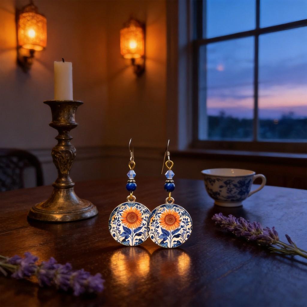 Ethereal Moon And Star Geometric Earrings Handmade For Women Summer Jewelry Accessory