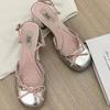 Sweet Thick Heel Bag Head Sandals Women's Summer New with Skirt Bow Fairy Style French Mary Jane Shoes