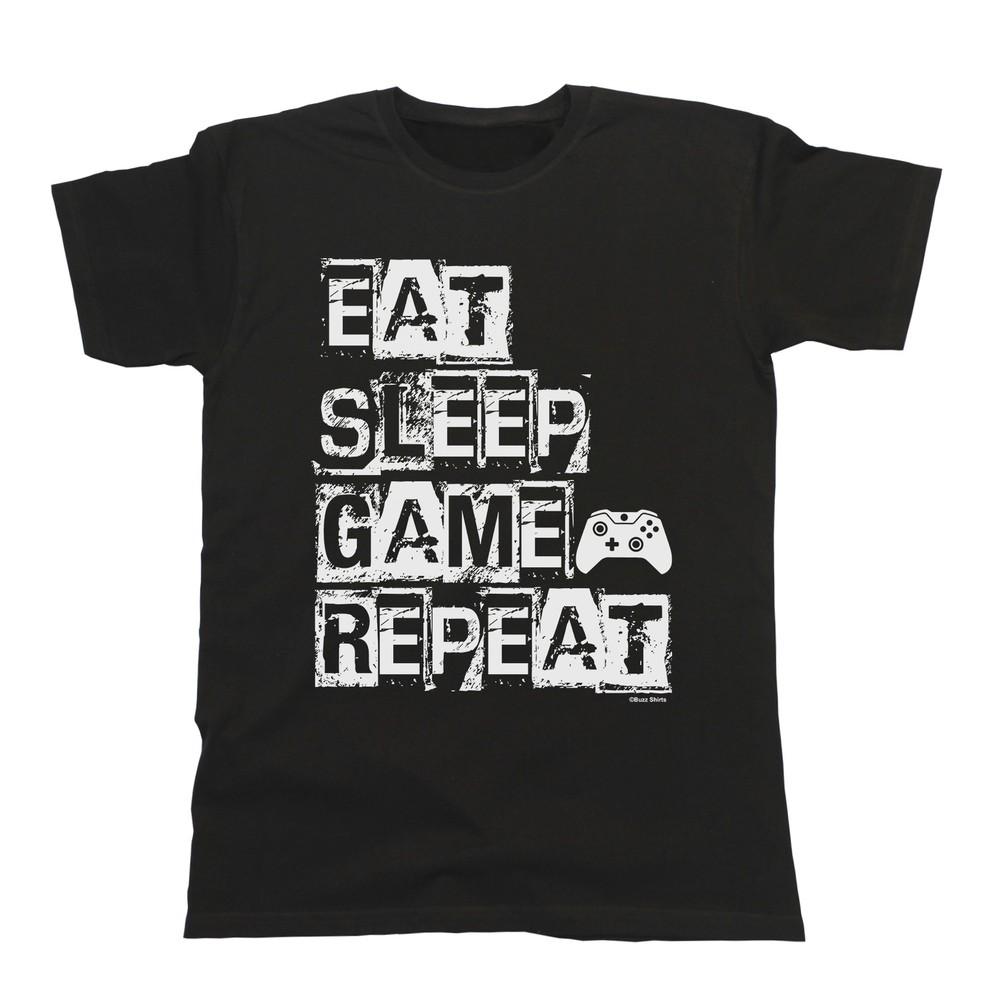 Eat Sleep Game Repeat  Cotton T-Shirt Boys Girls Kids Unisex Video Gamer
