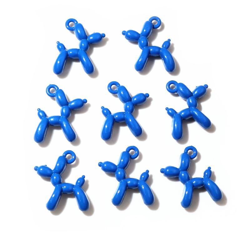 10pcs 19x14mm 3D Balloon Dog Metal Charms Pendant Multi-colors Mixed DIY Jewelry Making Findings Accessories Necklace Earring