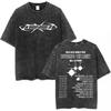 Ateez 2025 World Tour in Your Fantasy Tour Cherry Vintage Washed T Shirt Korean Kpop Fashion T-shirt Men's Women Cotton T-shirts