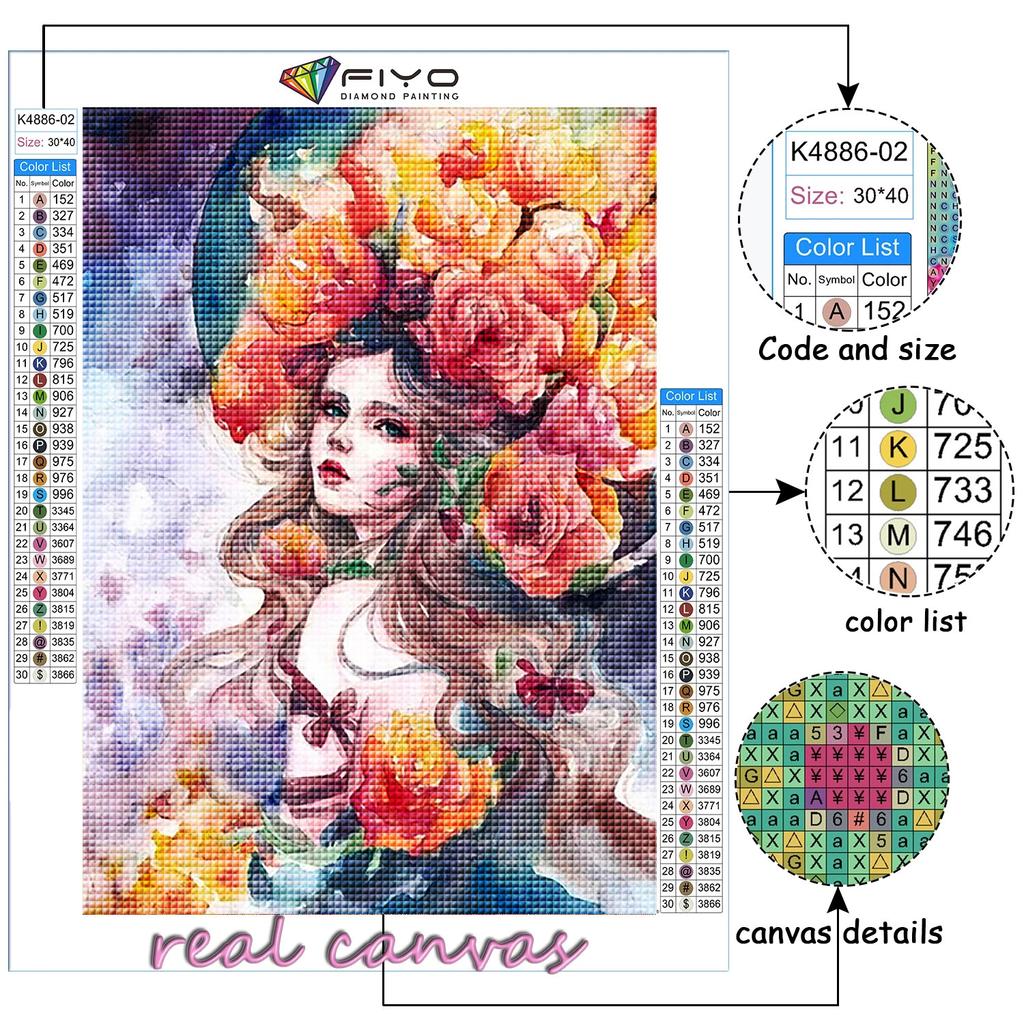 5D Diamond Painting Full Diamond Girls and Flowers Diamond Painting Handmade Diy Diamond Mosaic Painting Home Decoration