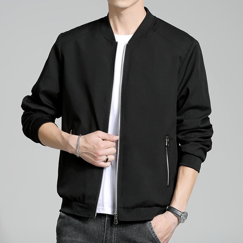 Frühling und Herbst Einfarbig Trendmarke Baseballuniform Herren Werkzeugjacke Herren Studenten Freizeitjacke Herrenjacke Baseballuniform