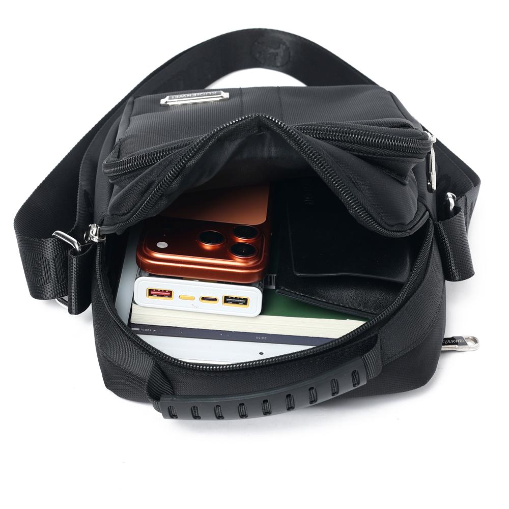 Mens Oxford Crossbody Bag Waterproof Business Shoulder Satchel Multi Pocket Travel Purse