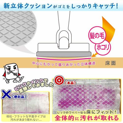 LEC One-Touch Clip Wiper (Extendable 75-110cm) - New 3D Cushion for Use with Mops and Sheets