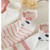 5 Pairs Womens Socks Kitty Crew Short Socks Creative Printing Socks Cartoon Cute Kitten Ankle Sock