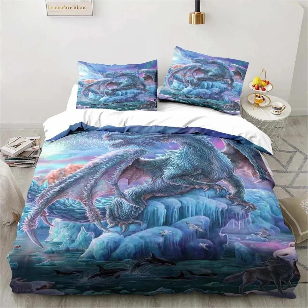 Magic World Dragon Bedding Collection Boys Girls Twin Queen Size Duvet Cover Pillowcase Bed Kids Adult Fashion Home Textileextile
