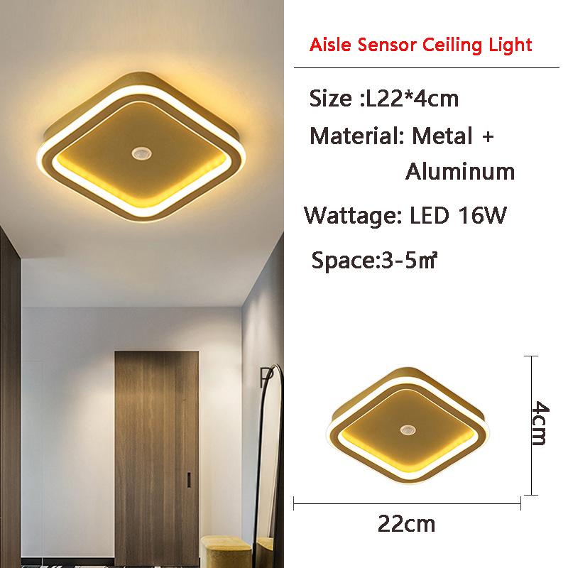 Human Body Induction LED Ceiling Lamp for Corridor Aisle Interior Round PIR Motion Sensor 9W 14W 16W for Living Room Porch 220V