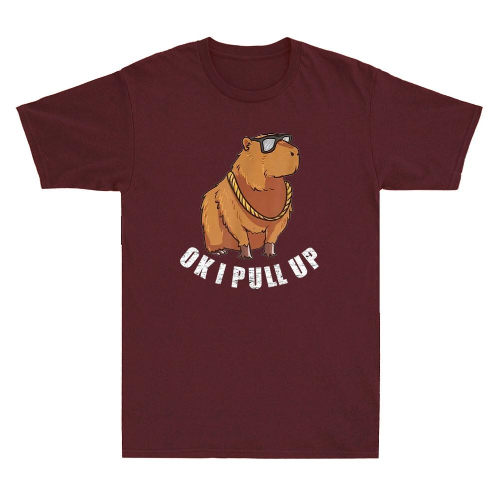 Ok I Pull Up Funny Capybara Glasses Dank Meme Novelty Unisexs Short Sleeve Tshirt