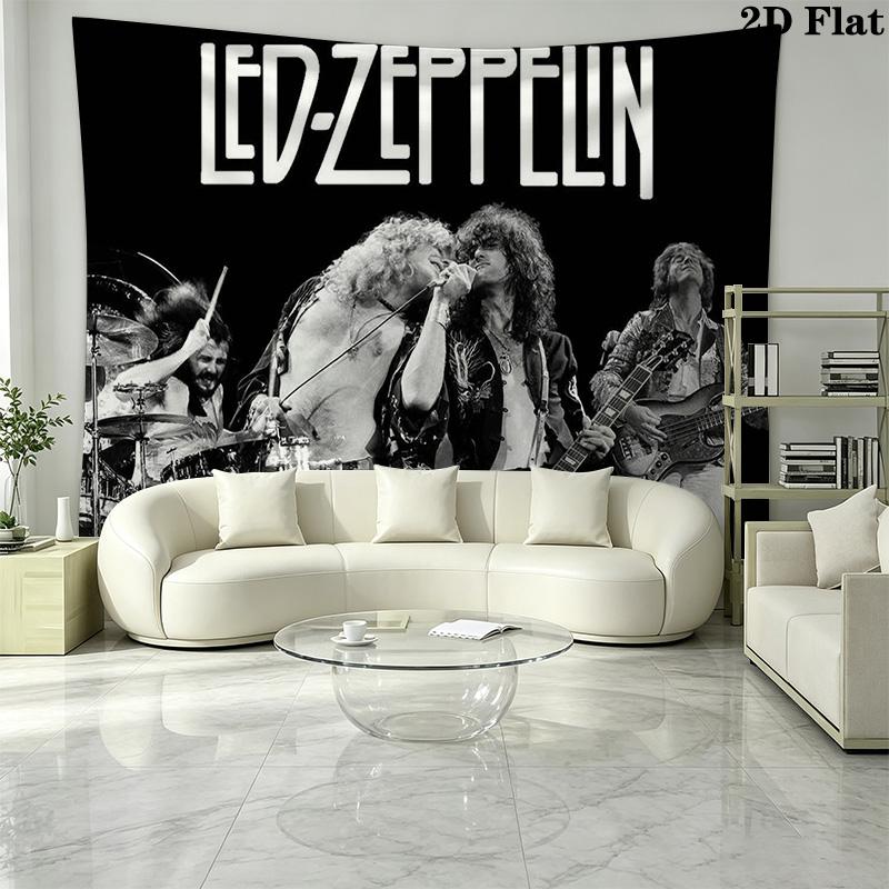 Led Zeppelin Wall Tapestry Aesthetic Wall Hanging Printed Fabric Blanket Decorative Tapestries for Bedroom Living Room Home Decor