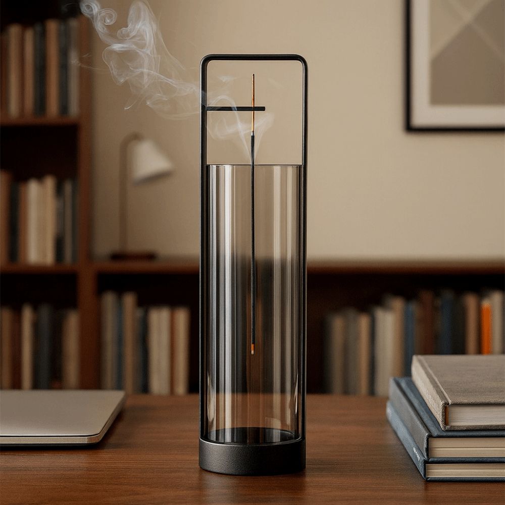 Creative Upside-down Incense Burner Stand with Glass Thread Incense Insert Base  Meditation Space