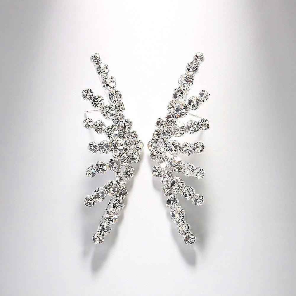 New Wing Rhinestone Earrings Wings Inlaid with Diamonds Simple Personality Trend Earrings Earrings for Women Silver