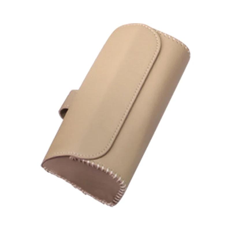 

Держатель для очков на козырек автомобиля, чехол для очков из премиальной кожи, износостойкий органайзер, козырек-солнцезащита, автомобильный держатель для очков коричневый