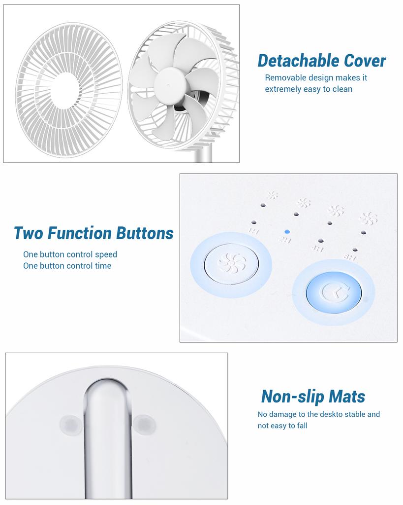 Xiaomi Foldable Mini USB Table Fan 3 Adjustable Speed Battery Powered Cooling Fan For Bed Indoor Outdoor 2026 New Portable Fan