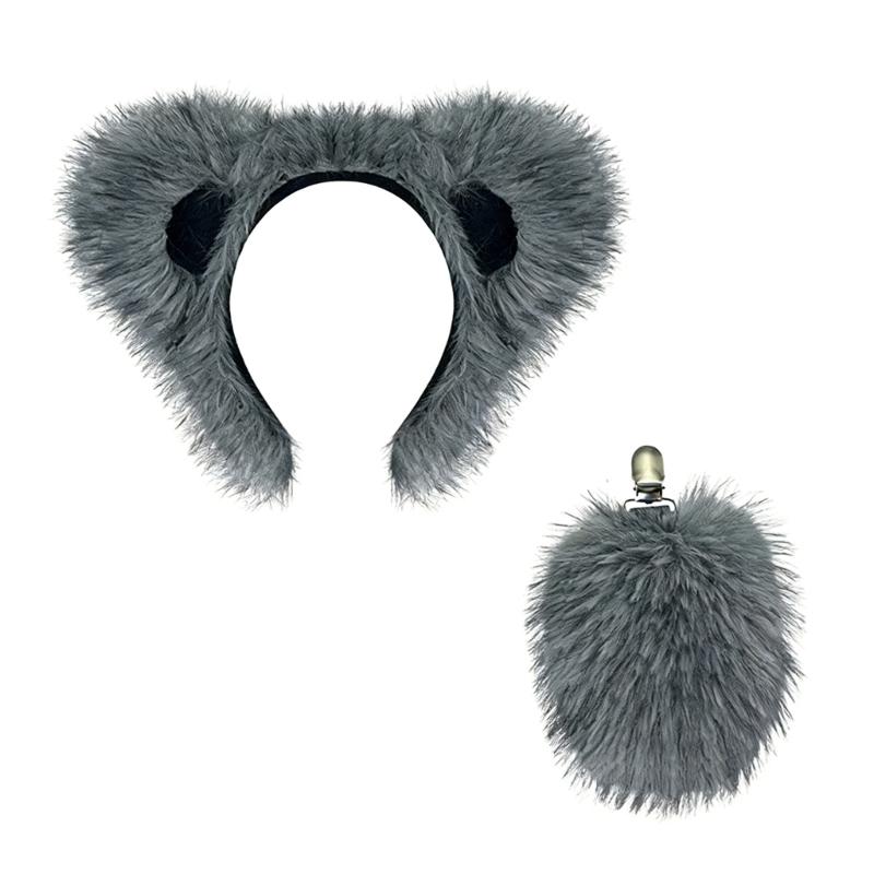1 Stück Kinder Bärenkostüm Set Bärenohren Stirnbänder Schwanz Tutus Rock Tier Cosplay Kostüme für Halloween Weihnachtsfeier