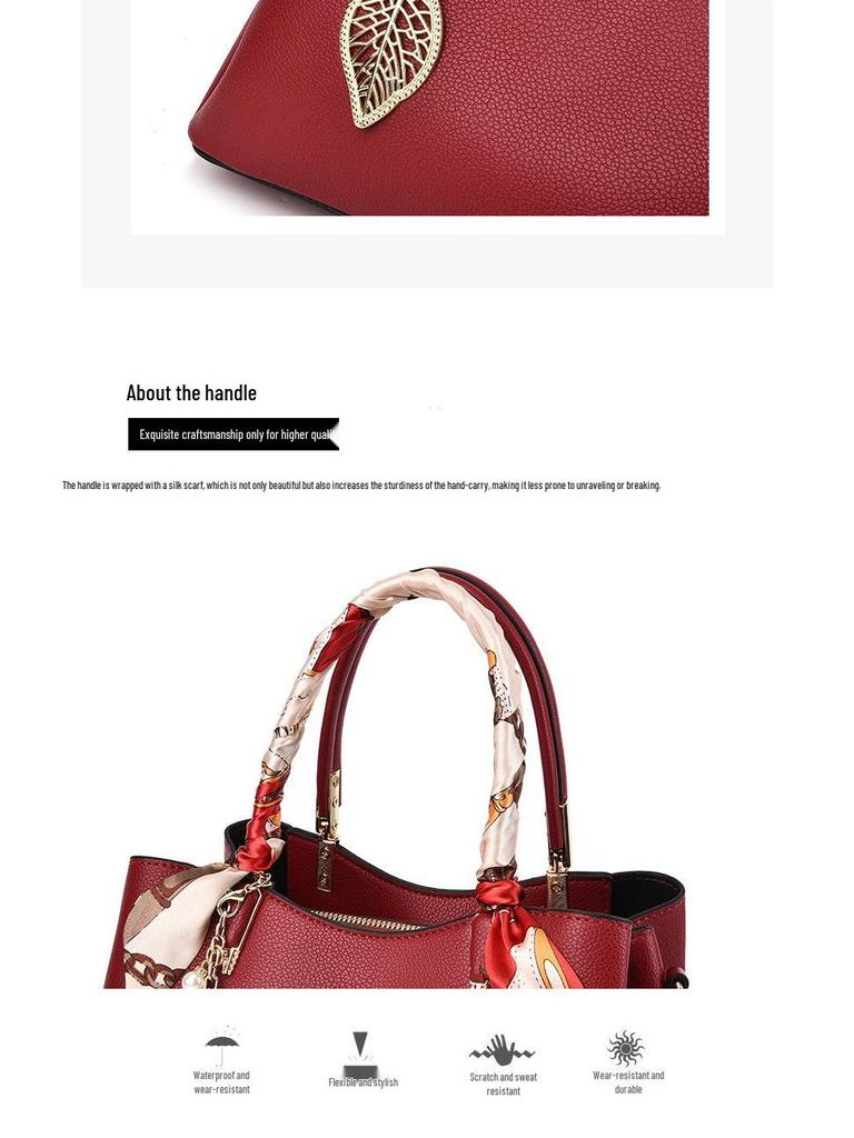 2025 Fashionable Red Women's Bridal Handbag - Large Capacity Single Shoulder Crossbody Bag