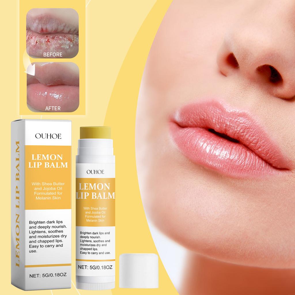 Lemon Ginger Lip Balm Turmeric Dark Melanin Remove Mask Gloss Oil Exfoliating Clean Improve Dullness Moisturizer Lip Balm Care