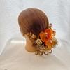 Orange Phalaenopsis Orchid Hair Dried for and Perfect for and Hani. Ornament, Flower, Kimono, Coming-of-Age Ceremonies, Graduations, Weddings, Bridal,
