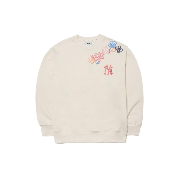 MLB New York Yankees Sweatshirts Unisex Ecru Crew Neck Moderate Regular 3AMTG0214-50CRS XL