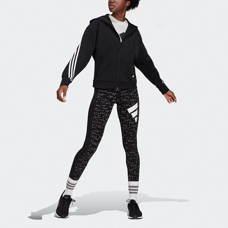 (WMNS) Adidas Sportswear Wrapped 3-Stripes Full-Zip Hoodie Asia Sizing 'Black White' Women's GL0339