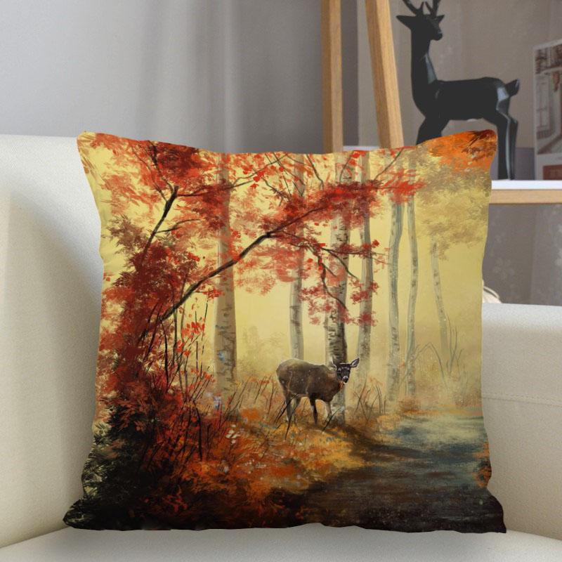 Bedroom Living Room Home Decor Cushion Cover Fantasy Fawn Art Pillowcase Square