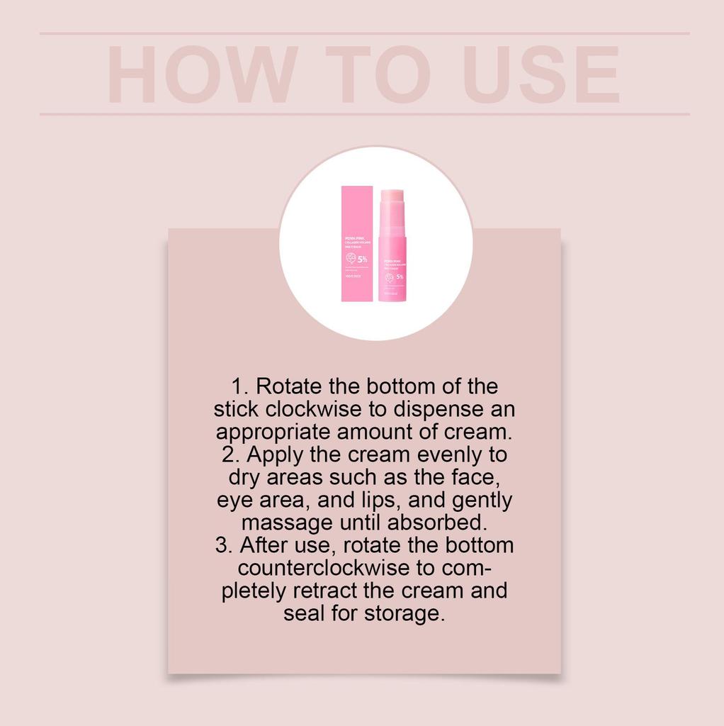 Pink multi-effect moisturizing stick, delicate and gentle moisturizing, dry face and lips, portable soft skin care stick 10g