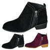 Pantofi de damă cu talpă groasă și toc gros, cu vârf rotund, la modă și casual, cizme scurte din piele scamosată, cizme western pentru femei
