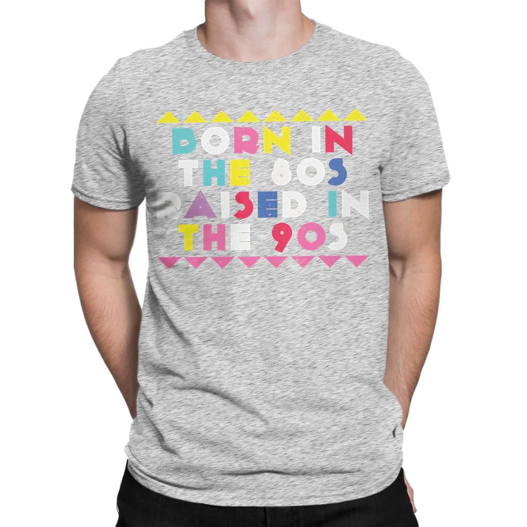 Casual T Shirt Beach Born In The 80s Raised In The 90s Hippie T Shirts Cotton Tshirt For Unisex Aesthetic Short Sleeve Clothing