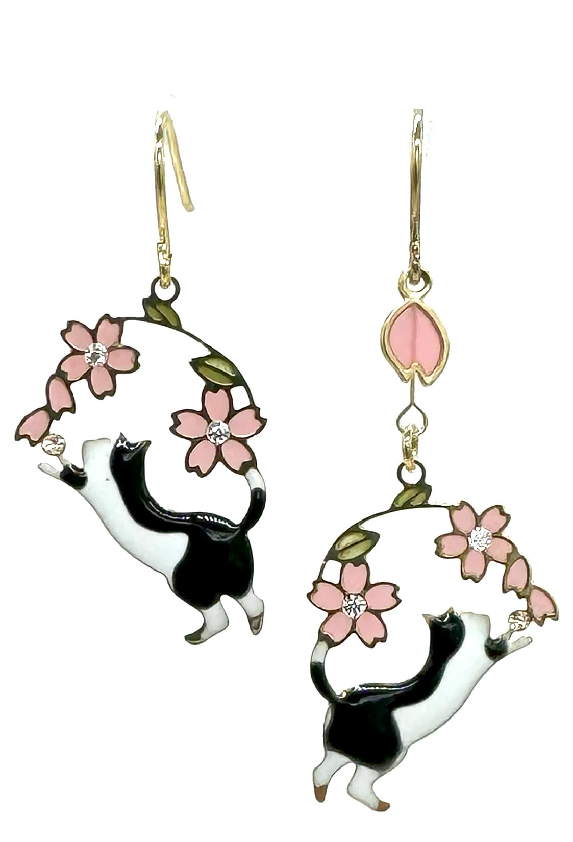 

Придбайте титанові японські вишневі асиметричні сережки, зроблені в Hachiware Cat acc25 Half Circle hachi [Jewelry M], жіночі сережки, штифт, візерунок,