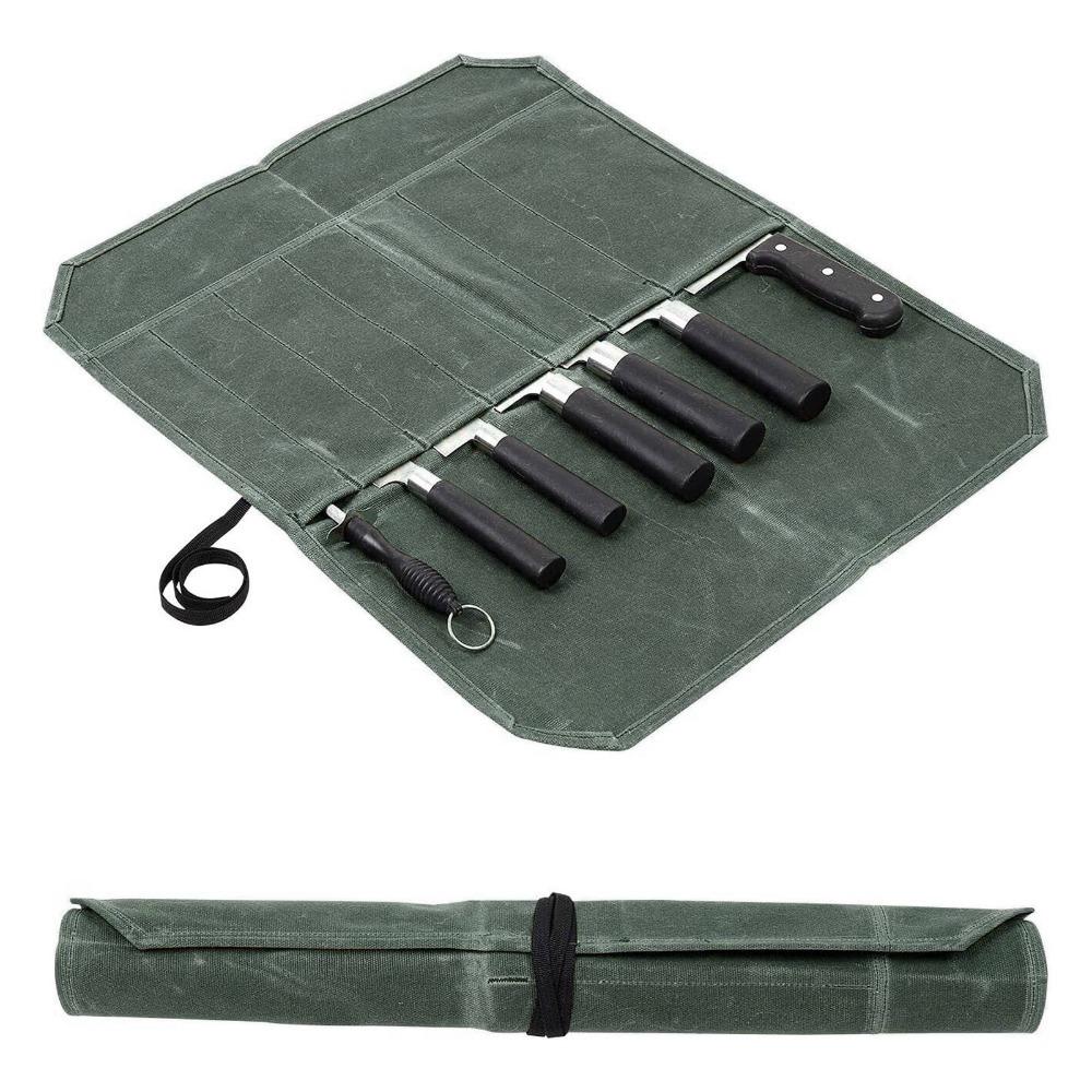 Borsa porta coltelli impermeabile in tela, borsa porta coltelli, elegante roll porta coltelli da chef, custodia da viaggio