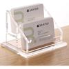Business Card Holder for Desk,Clear Acrylic Business Cards Display Stand,Horizontal Business Card Holders Display,Name Card Holders for Table-2 Slots