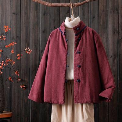 Dicke Baumwoll-Leinen-Steppjacke für Damen - 2026 Winter Kurz Retro Koreanischer Stil Oberbekleidung